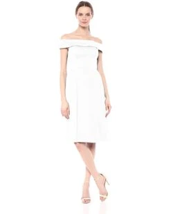 Calvin Klein Women's Folded Off The Shoulder a Line Dress | Dresses