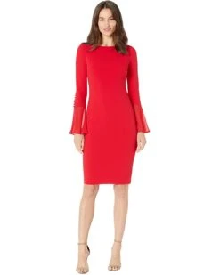 Calvin Klein Long Sleeve Scuba Crepe Dress | Dresses