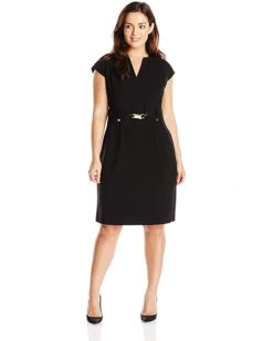 Calvin Klein Women's Plus-Size Shirt Dress with Gold Hardware | Dresses