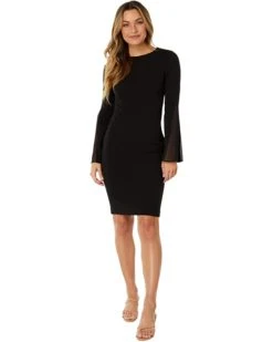 Calvin Klein Scuba Crepe Dress with Long Slit Sleeves | Dresses