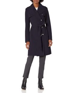 Calvin Klein Womens Belted Double Weave Trench | Coats & Outerwear