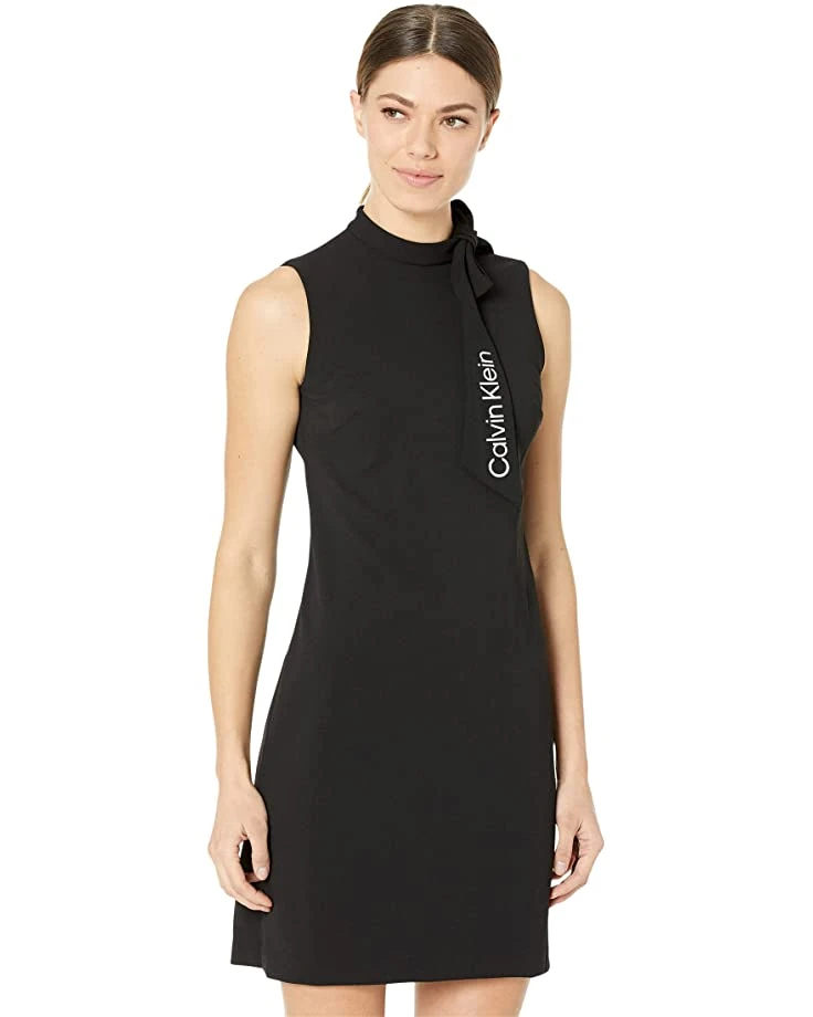 Calvin Klein Sleeveless Scuba Crepe Dress with Necktie | Dresses 1 Calvin Klein Sleeveless Scuba Crepe Dress with Necktie | Dresses