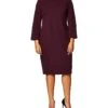 Calvin Klein Women's Solid Three Quarter Split Sleeved Sheath | Dresses