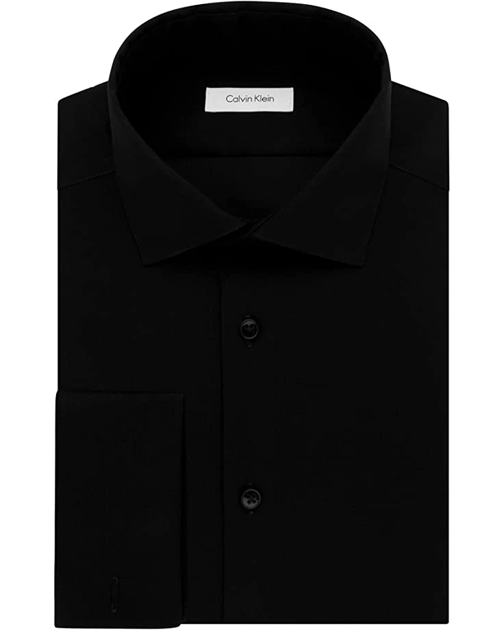 Calvin Klein Men's Dress Shirt Slim Fit Non Iron Herringbone French Cuff | Shirts & Tops 1 Calvin Klein Men's Dress Shirt Slim Fit Non Iron Herringbone French Cuff | Shirts & Tops