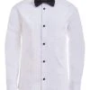 Calvin Klein Boys' Long Sleeve Tuxedo Dress Shirt with Bow Tie, Button-Down Style with Classic Pleated Bib, Includes Matching Hanky | Shirts & Tops