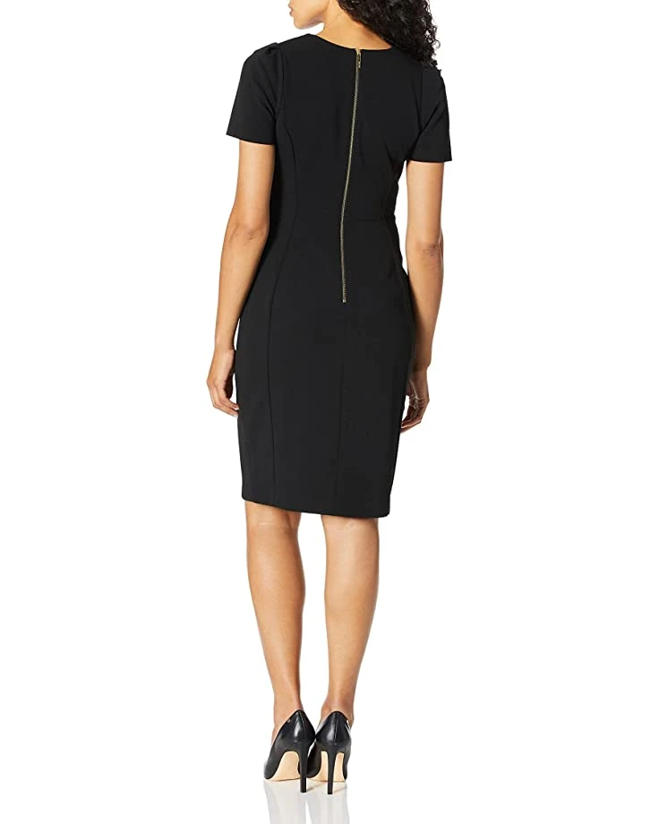 Calvin Klein Women's Short Sleeved Seamed Sheath Dress | Dresses 2 Calvin Klein Women's Short Sleeved Seamed Sheath Dress | Dresses - Image 2