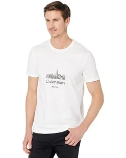 Calvin Klein Short Sleeve Skyline NY Logo Crew Neck Tee | Shirts & Tops