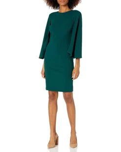 Calvin Klein Women's Round Neck Sheath with Split Sleeves | Dresses