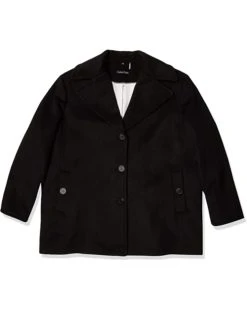 Calvin Klein Plus Size Womens Single Breasted Peacoat | Coats & Outerwear