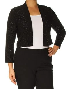 Calvin Klein Women's Three-Quarter-Sleeve Shimmer Shrug | Coats & Outerwear
