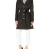 Calvin Klein Women's Single Breasted Belted Rain Jacket with Removable Hood | Coats & Outerwear
