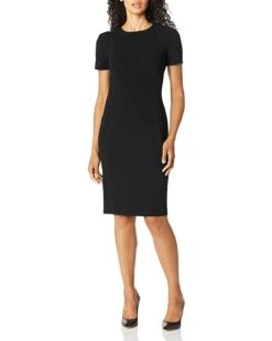 Calvin Klein Women's Short Sleeved Seamed Sheath Dress | Dresses