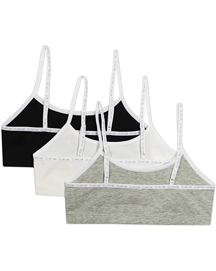 Calvin Klein Girls' Training Bra Cotton Bralette with Adjustable Straps, 3 Pack | Underwear & Intimates 3 Calvin Klein Girls' Training Bra Cotton Bralette with Adjustable Straps, 3 Pack | Underwear & Intimates - Image 3