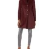 Calvin Klein Women's Polished Wool Coat with Button Detail | Coats & Outerwear