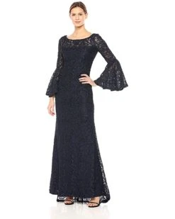 Calvin Klein Women's Lace Gown with Bell Sleeves | Dresses