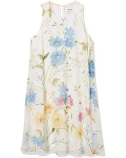 Calvin Klein Women's Petite Sleeveless Round Neck Trapeze Dress | Dresses