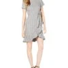 Calvin Klein Women's Petite Short Sleeve Dress with Ruffle Hem and Self Belt | Dresses