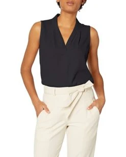 Calvin Klein Women's Sleeveless Blouse with Inverted Pleat (Standard and Plus) | Shirts & Tops