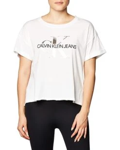 Calvin Klein Women's Short Sleeve Cropped Logo T-Shirt | Shirts & Tops -Calvin Klein Sales Shop 71J7zTlaStL. AC SR736920