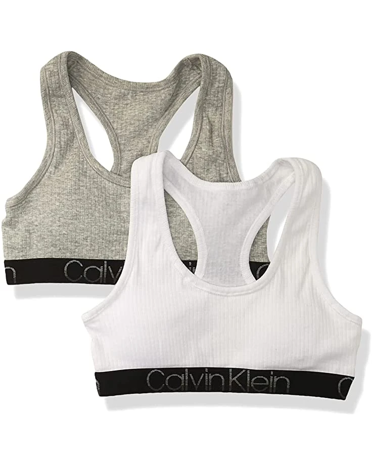 Calvin Klein Girls' Cotton Racerback Ribbed Bralette, 2 Pack | Underwear & Intimates 1 Calvin Klein Girls' Cotton Racerback Ribbed Bralette, 2 Pack | Underwear & Intimates