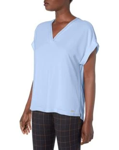 Calvin Klein Women's V-Neck Mixed Media Blouse | Shirts & Tops 2 Calvin Klein Women's V-Neck Mixed Media Blouse | Shirts & Tops -Calvin Klein Sales Shop 71LadKpJmdL. AC SR736920