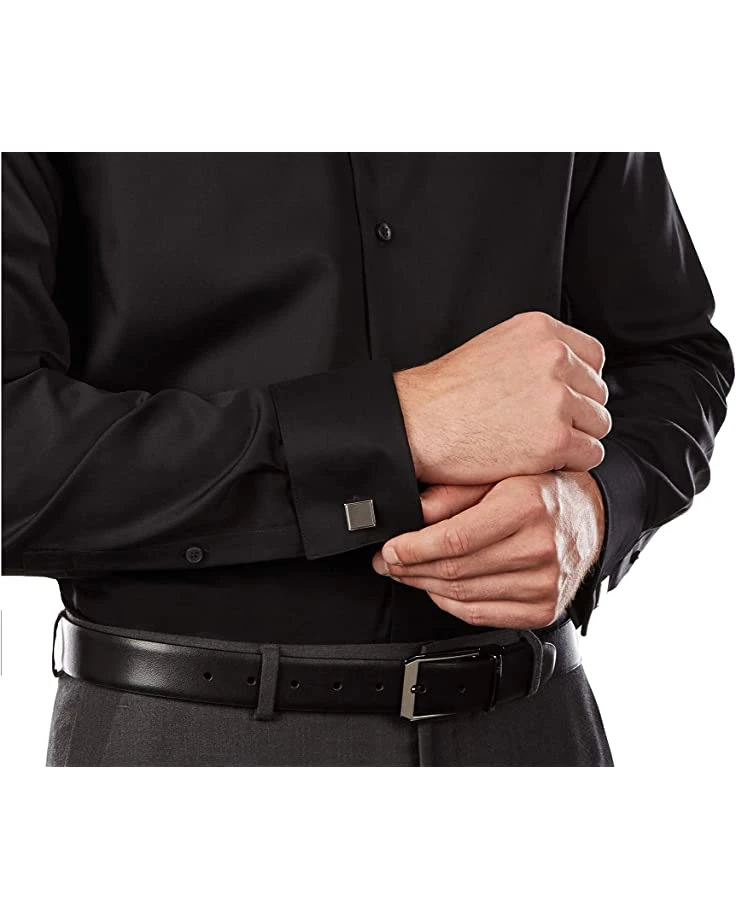 Calvin Klein Men's Dress Shirt Regular Fit Non Iron Herringbone French Cuff | Shirts & Tops 3 Calvin Klein Men's Dress Shirt Regular Fit Non Iron Herringbone French Cuff | Shirts & Tops - Image 3