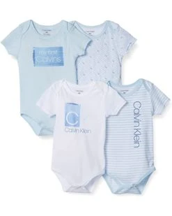 Calvin Klein Baby-boys 4 Piece Pack Bodysuits | Baby One Pieces