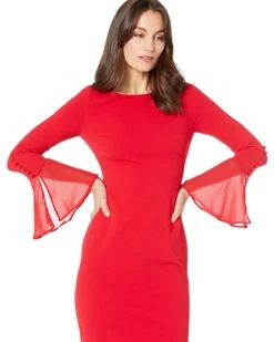 Calvin Klein Long Sleeve Scuba Crepe Dress | Dresses -Calvin Klein Sales Shop 71XfjIrRxJL. AC SR736920