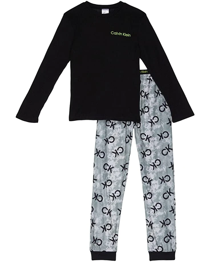 Calvin Klein Kids Two-Piece Thermal Brushed Micro Joggers Set (Big Kids) | Sleepwear 1 Calvin Klein Kids Two-Piece Thermal Brushed Micro Joggers Set (Big Kids) | Sleepwear