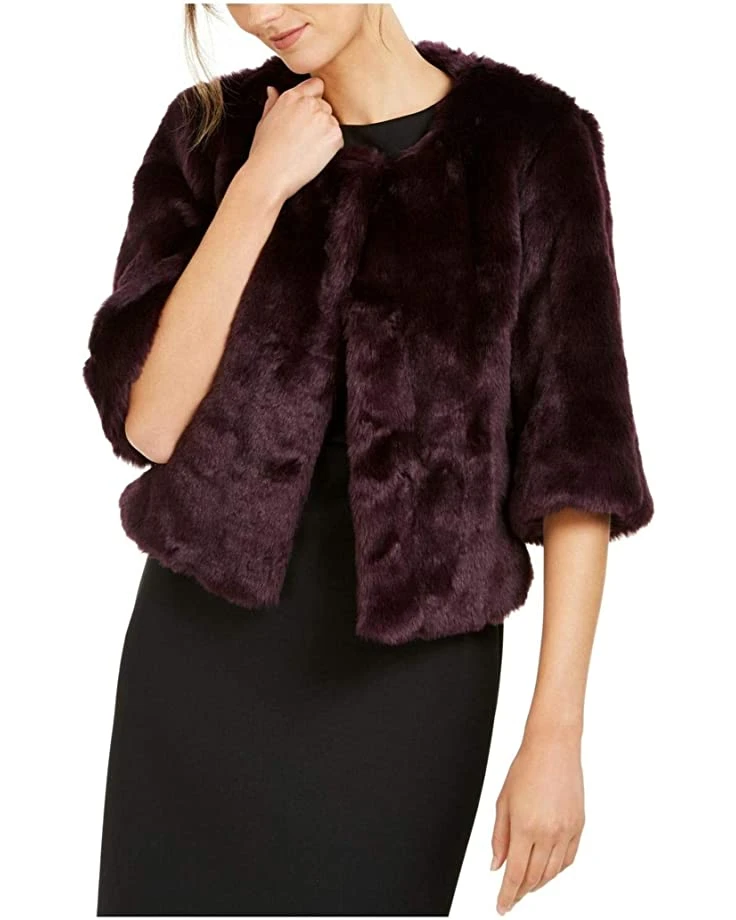 Calvin Klein Women's Solid Faux Fur Shrug | Coats & Outerwear 1 Calvin Klein Women's Solid Faux Fur Shrug | Coats & Outerwear