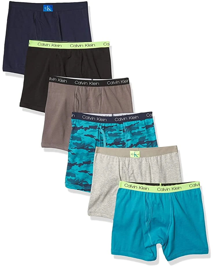 Calvin Klein Boys Underwear Cotton Boxer Briefs, 6 Pack 1 Calvin Klein Boys Underwear Cotton Boxer Briefs, 6 Pack