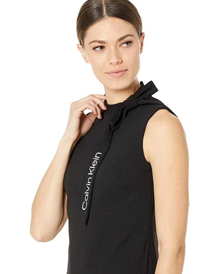 Calvin Klein Sleeveless Scuba Crepe Dress with Necktie | Dresses 3 Calvin Klein Sleeveless Scuba Crepe Dress with Necktie | Dresses - Image 3