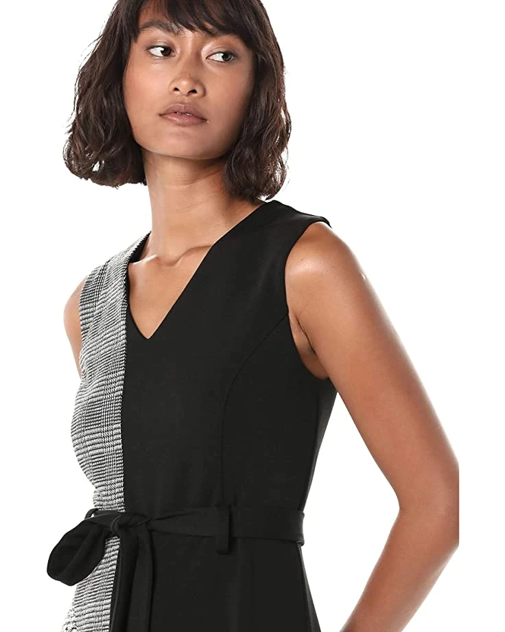 Calvin Klein Women's Mixed Print Ponte Combo Dress with Tie Belt | Dresses 2 Calvin Klein Women's Mixed Print Ponte Combo Dress with Tie Belt | Dresses - Image 2