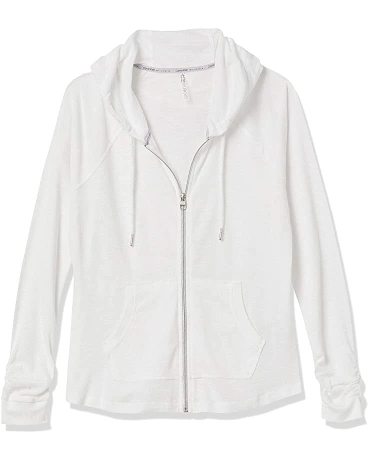 Calvin Klein Women's Premium Performance Ruched Long Sleeve Zip Up Hoodie (Standard and Plus) | Hoodies & Sweatshirts 6 Calvin Klein Women's Premium Performance Ruched Long Sleeve Zip Up Hoodie (Standard and Plus) | Hoodies & Sweatshirts - Image 6