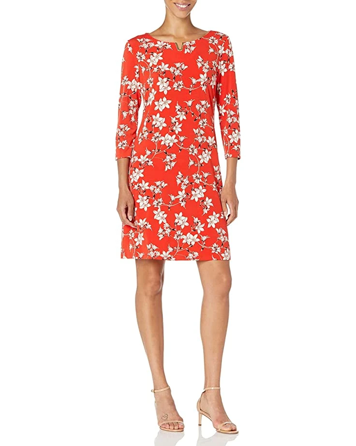 Calvin Klein Women's 3/4 Sleeve Dress with Hardware | Dresses 1 Calvin Klein Women's 3/4 Sleeve Dress with Hardware | Dresses