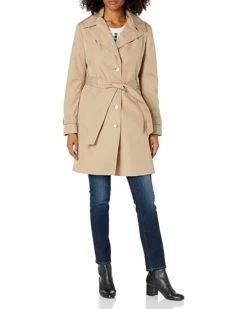 Calvin Klein Women's Single Breasted Belted Rain Jacket with Removable Hood | Coats & Outerwear 4 Calvin Klein Women's Single Breasted Belted Rain Jacket with Removable Hood | Coats & Outerwear -Calvin Klein Sales Shop 71iL22ObicS. AC SR736920