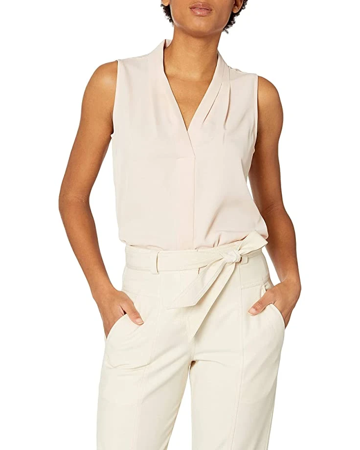 71jt4exjYSL._AC_SR736920_.jpg Calvin Klein Women's Sleeveless Blouse with Inverted Pleat (Standard and Plus) | Shirts & Tops -Calvin Klein Sales Shop