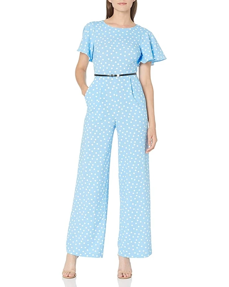 Calvin Klein Women's Short Flutter Sleeved Belted Jumpsuit | Jumpsuits & Rompers 4 Calvin Klein Women's Short Flutter Sleeved Belted Jumpsuit | Jumpsuits & Rompers - Image 4