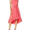Calvin Klein Women's High Low Sleeveless Shirt Dress with Ruffle Detail | Dresses