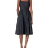 Calvin Klein Women's Sleeveless Square Neck Fit & Flare with Self Tie Belt Dress | Dresses