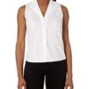 Calvin Klein Women's Petite Sleeveless Wrinkle Free Button Down Top | Shirts & Tops
