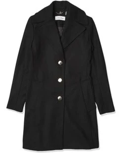 Calvin Klein Women's Single Breasted Spread Collar Wool Jacket | Coats & Outerwear