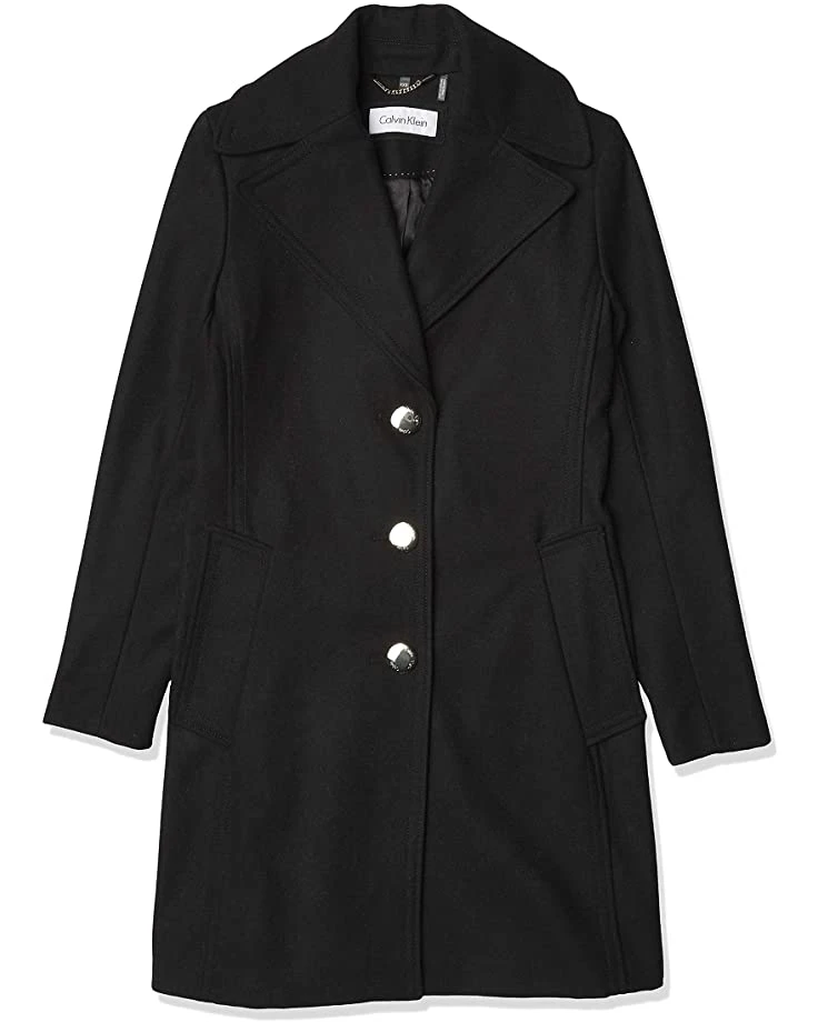 Calvin Klein Women's Single Breasted Spread Collar Wool Jacket | Coats & Outerwear 1 Calvin Klein Women's Single Breasted Spread Collar Wool Jacket | Coats & Outerwear