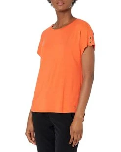 Calvin Klein Women's S/S W/Tab Cuff&Bttn | Shirts & Tops