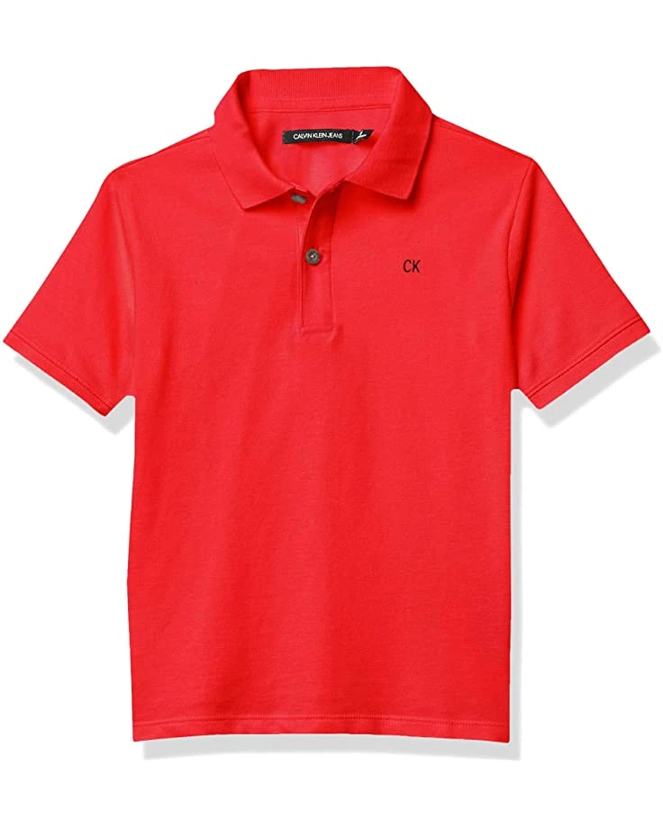 Calvin Klein Short Sleeve Solid Polo (Little Kids) | Shirts & Tops 3 Calvin Klein Short Sleeve Solid Polo (Little Kids) | Shirts & Tops - Image 3