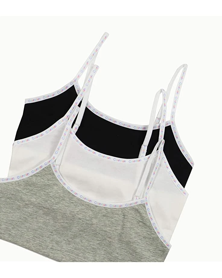 Calvin Klein Girls' Training Bra Cotton Bralette with Adjustable Straps, 3 Pack | Underwear & Intimates 2 Calvin Klein Girls' Training Bra Cotton Bralette with Adjustable Straps, 3 Pack | Underwear & Intimates - Image 2