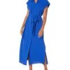 Calvin Klein Women's Collared Maxi Shirt Dress with Self Sash Waist | Dresses