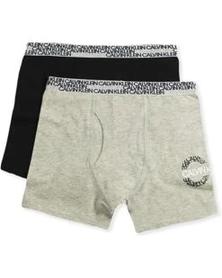 Calvin Klein Little Boy's Kids Modern Cotton Assorted Boxer Briefs Underwear, Multipack, Black/Heather Grey, 6-7