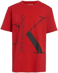 Calvin Klein Boys' Short Sleeve Classic Crew Neck T-Shirt, Solid Color with Split Monogram Logo | Shirts & Tops -Calvin Klein Sales Shop 71toIubDhS. AC SR736920