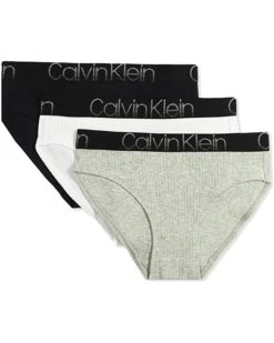 Calvin Klein Girls Underwear Ribbed Cotton Bikini Panties, 3 Pack | Underwear & Intimates
